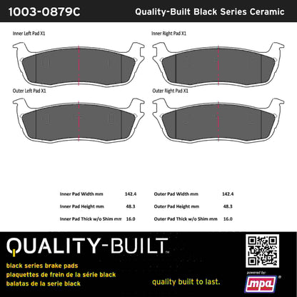 Quality-Built Black Series Ceramic Brake Pads 1003-0879C