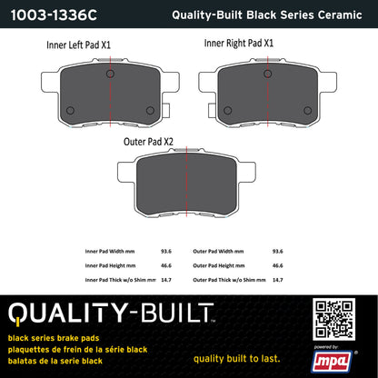 Quality-Built Black Series Ceramic Brake Pads 1003-1336C
