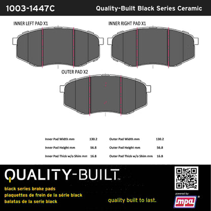 Quality-Built Black Series Ceramic Brake Pads 1003-1447C