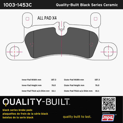 Quality-Built Black Series Ceramic Brake Pads 1003-1453C