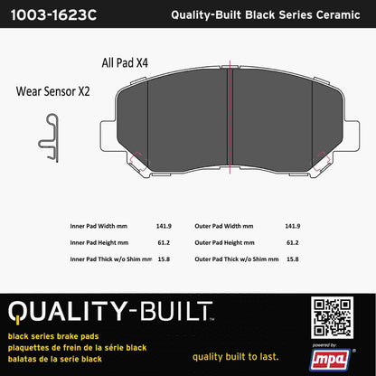Quality-Built Black Series Ceramic Brake Pads 1003-1623C