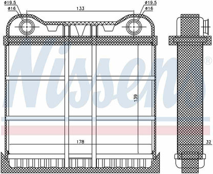 Nissens HVAC Heater Core 70225