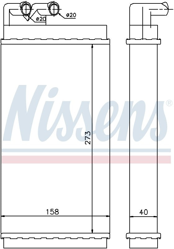 Nissens HVAC Heater Core 70230