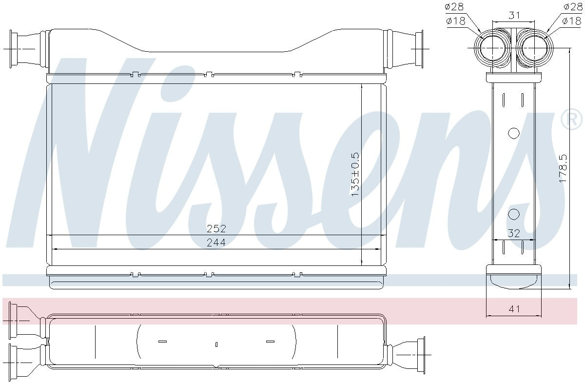 Nissens HVAC Heater Core 70528