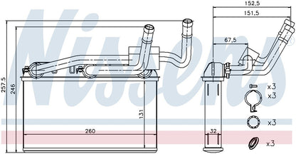 Nissens HVAC Heater Core 70529