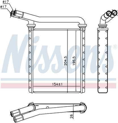 Nissens HVAC Heater Core 707090