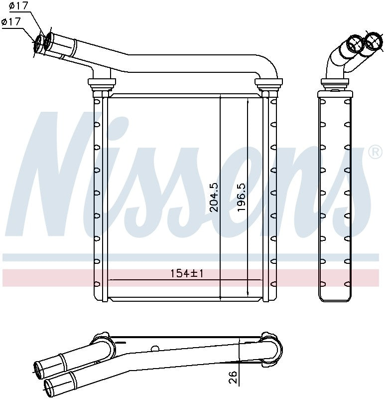 Nissens HVAC Heater Core 707090