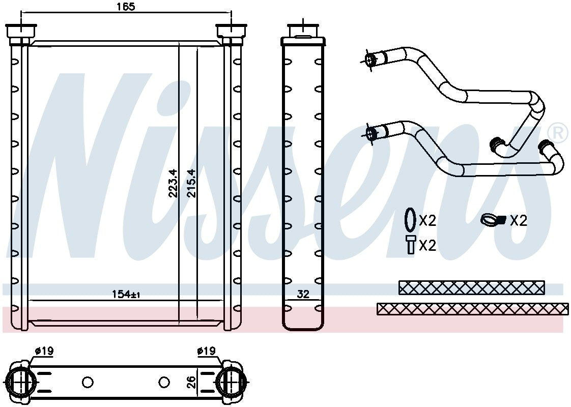 Nissens HVAC Heater Core 707178