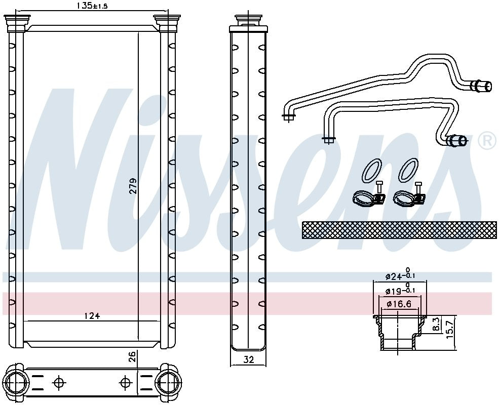 Nissens HVAC Heater Core 707221