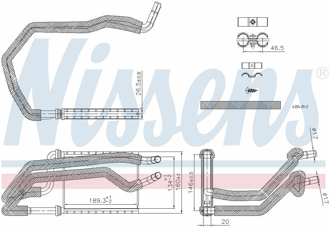 Nissens HVAC Heater Core 707222