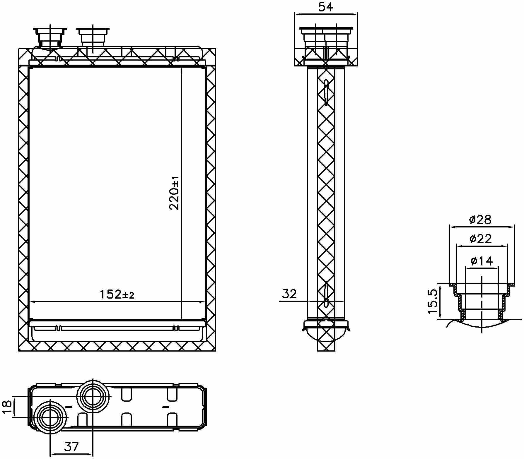 Nissens HVAC Heater Core 707224