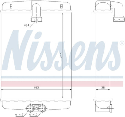 Nissens HVAC Heater Core 72013