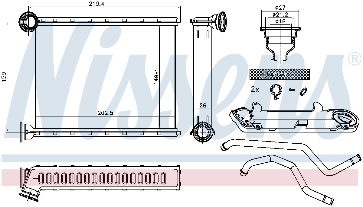 Nissens HVAC Heater Core 72067