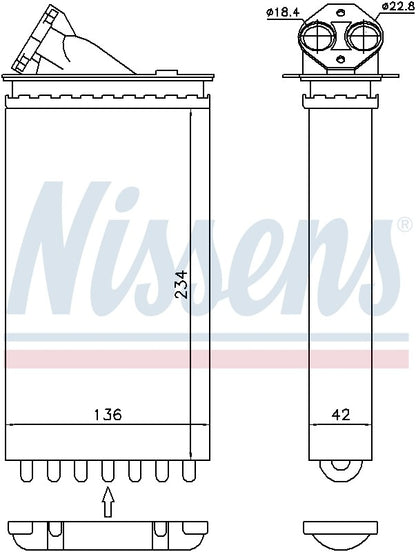 Nissens HVAC Heater Core 72655