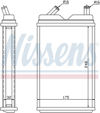 Nissens HVAC Heater Core 73624