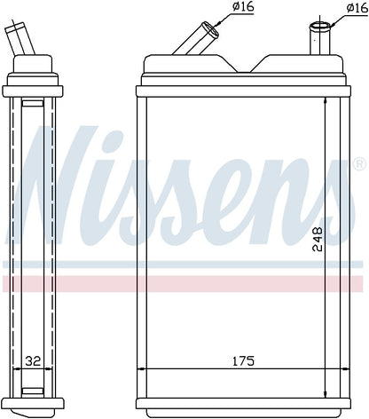 Nissens HVAC Heater Core 73624
