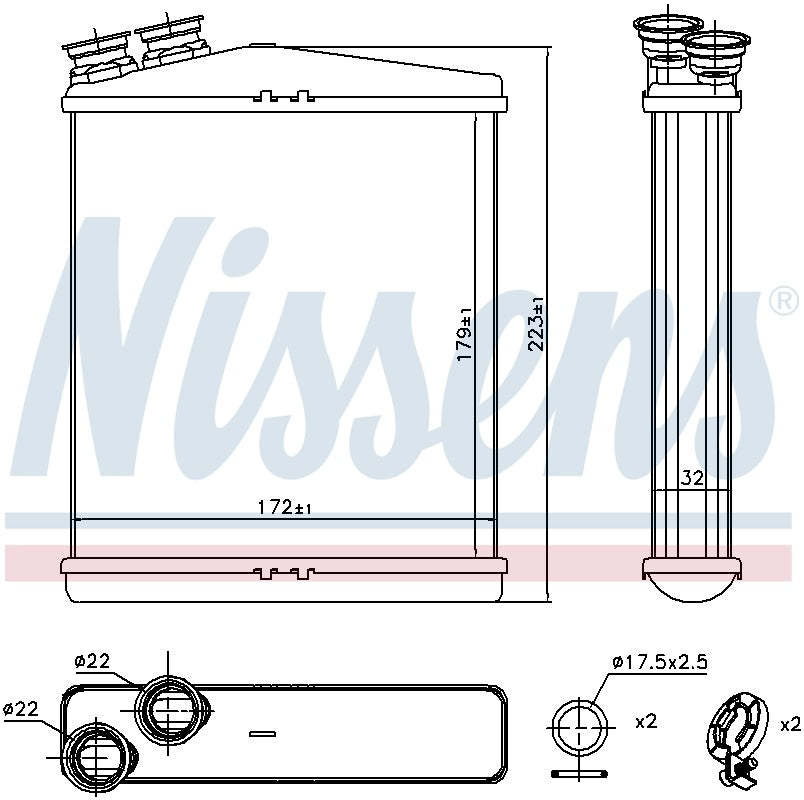 Nissens HVAC Heater Core 73645