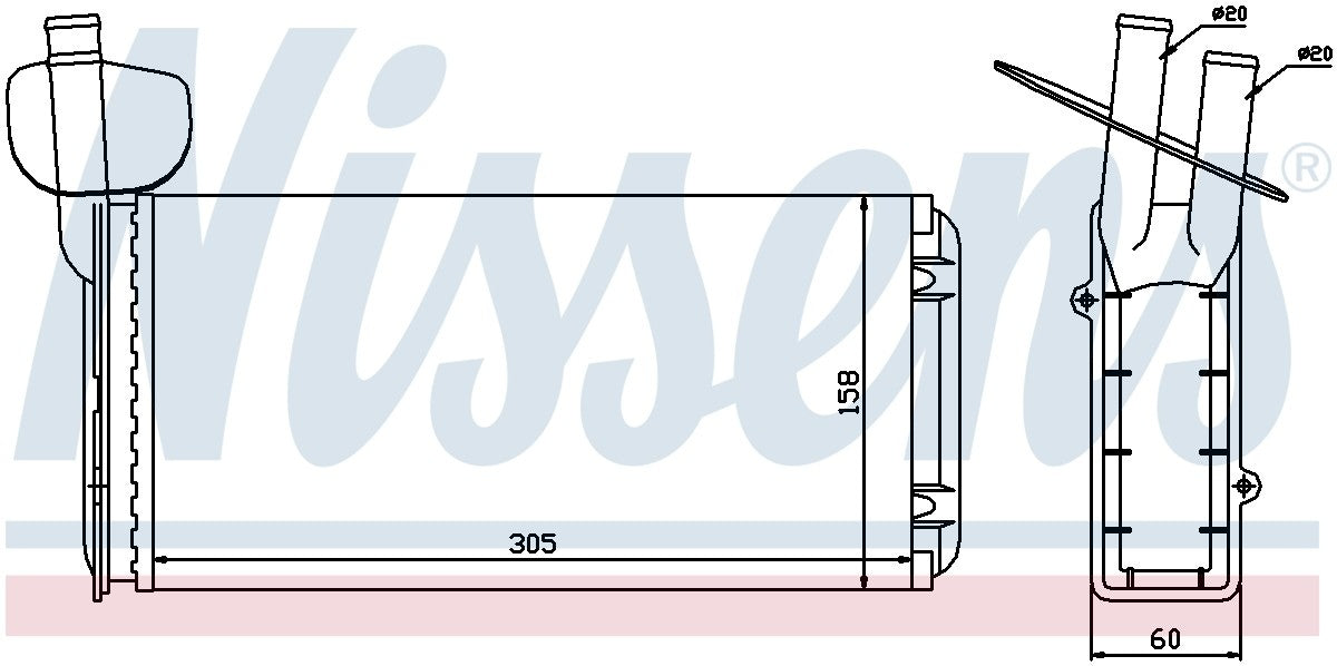 Nissens HVAC Heater Core 73965