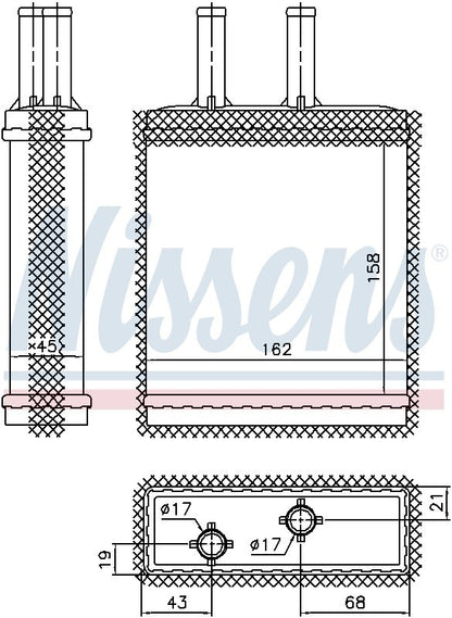 Nissens HVAC Heater Core 77505