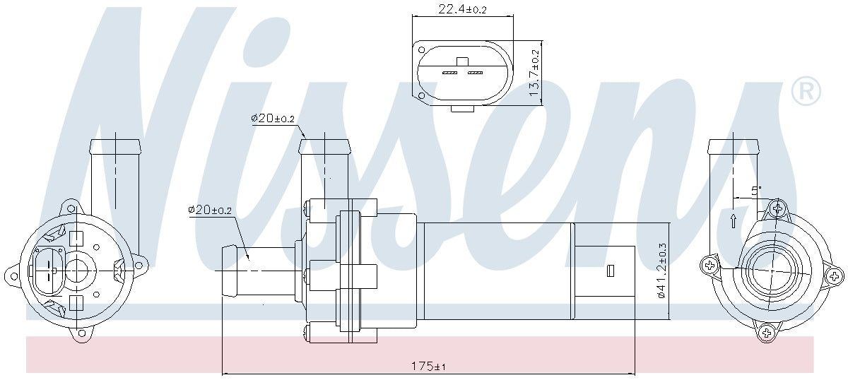 Nissens Engine Auxiliary Water Pump 831053