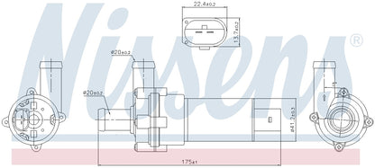 Nissens Engine Auxiliary Water Pump 831053