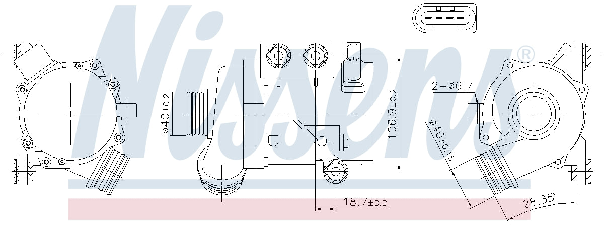 Nissens Engine Auxiliary Water Pump 831076 image 3