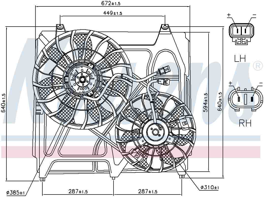 Nissens A/C Condenser Fan Assembly 85271