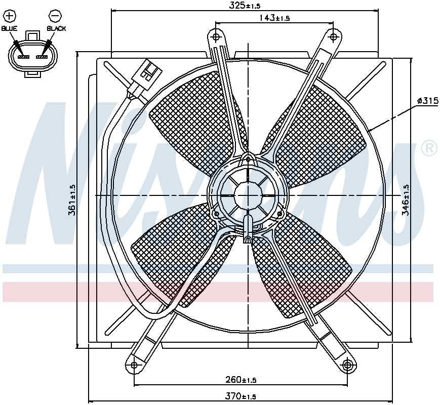 Nissens A/C Condenser Fan Assembly 85533