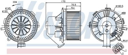 Nissens HVAC Blower Motor Assembly 87105