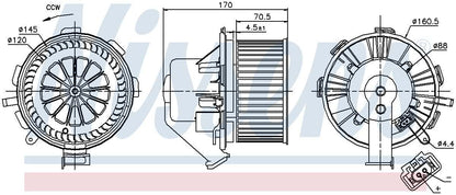 Nissens HVAC Blower Motor Assembly 87106