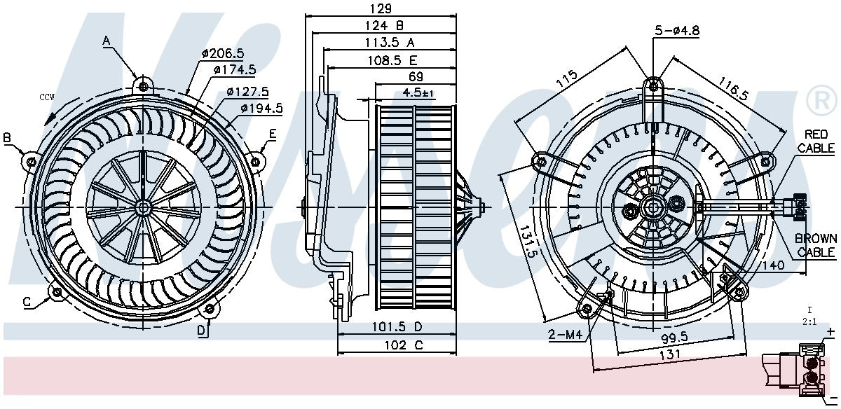 Nissens HVAC Blower Motor Assembly 87119