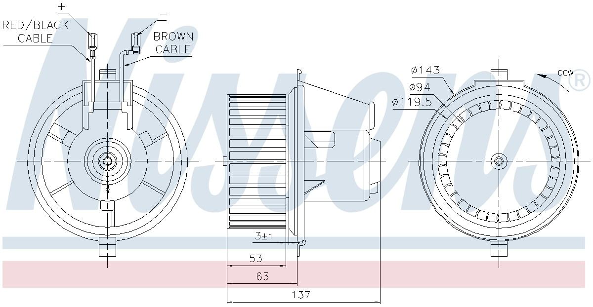 Nissens HVAC Blower Motor Assembly 87148