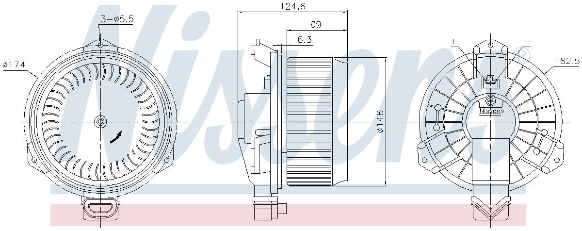 Nissens HVAC Blower Motor Assembly 87365