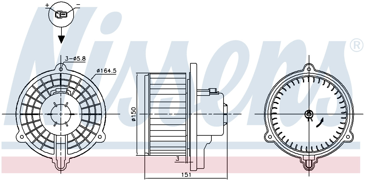 Nissens HVAC Blower Motor Assembly 87388 image 3