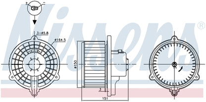 Nissens HVAC Blower Motor Assembly 87388 image 3