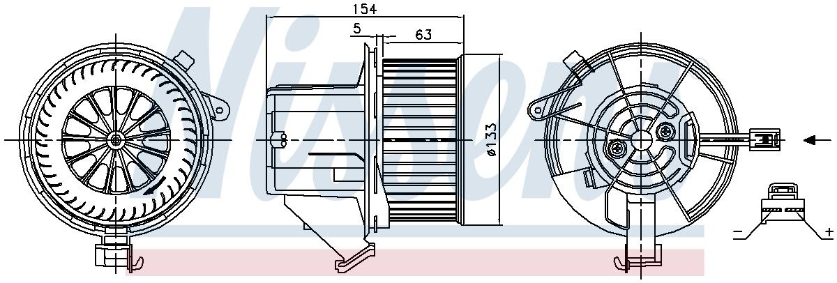 Nissens HVAC Blower Motor Assembly 87391