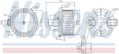 Nissens HVAC Blower Motor Assembly 87548