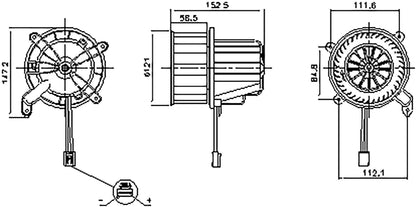 Nissens HVAC Blower Motor Assembly 87621