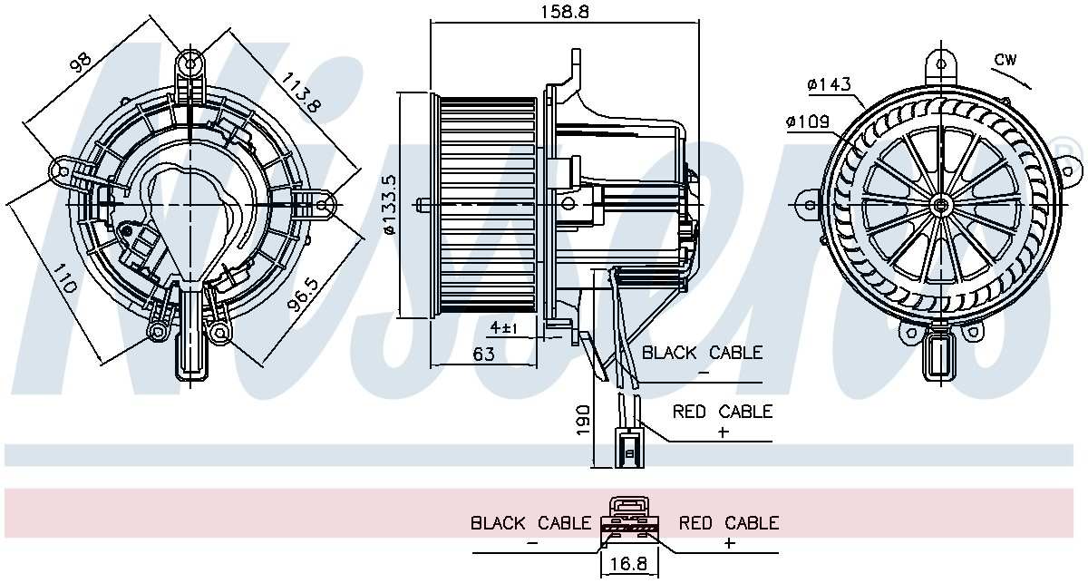 Nissens HVAC Blower Motor Assembly 87760