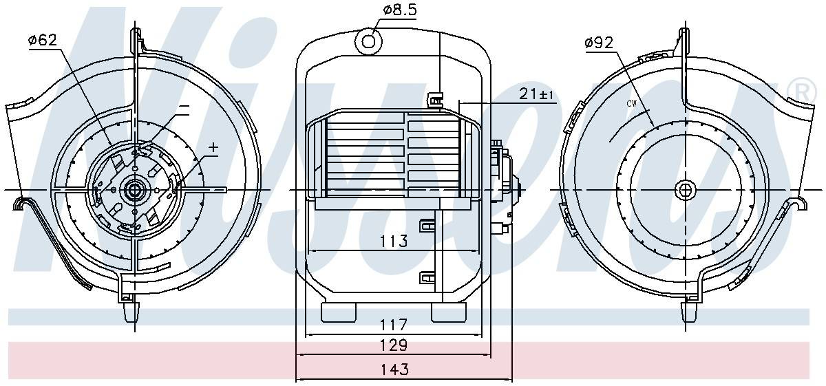 Nissens HVAC Blower Motor Assembly 87768