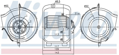 Nissens HVAC Blower Motor Assembly 87768