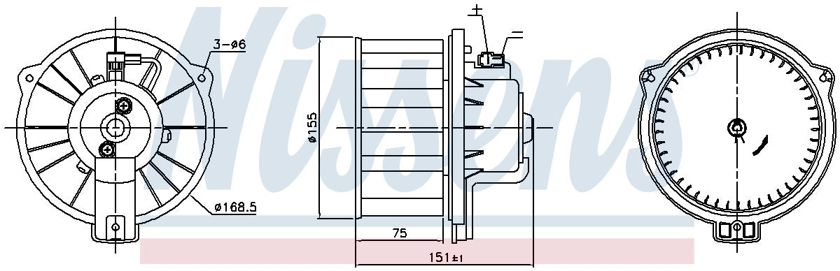 Nissens HVAC Blower Motor Assembly 87796