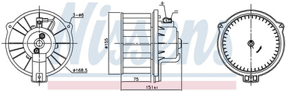 Nissens HVAC Blower Motor Assembly 87796