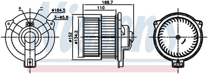 Nissens HVAC Blower Motor Assembly 87809
