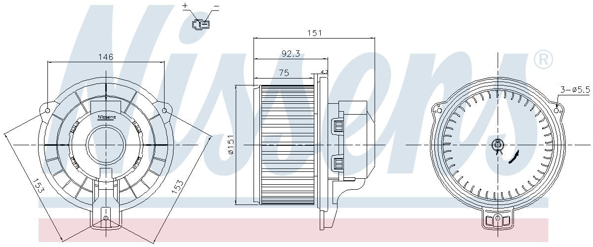 Nissens HVAC Blower Motor Assembly 87821