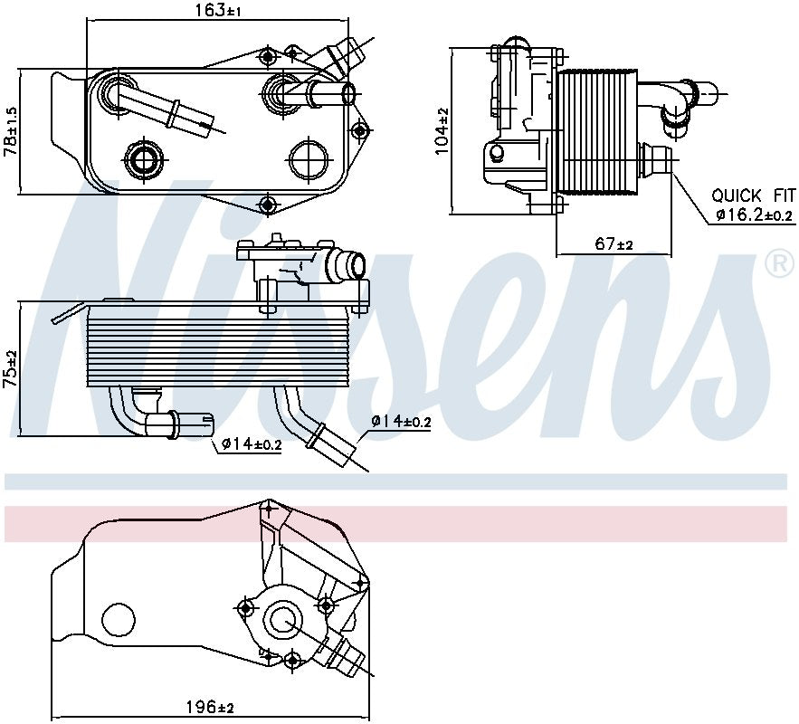 Nissens Automatic Transmission Oil Cooler 90736