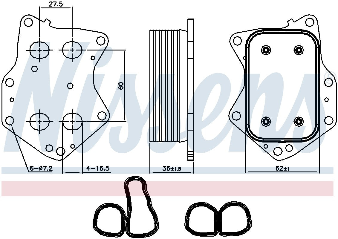 Nissens Engine Oil Cooler 90873 image 3