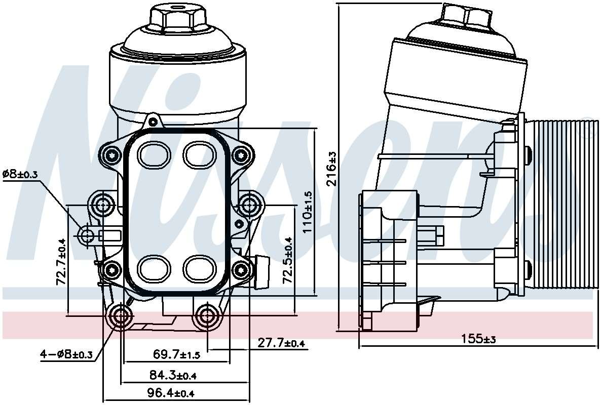 Nissens Engine Oil Cooler 91158