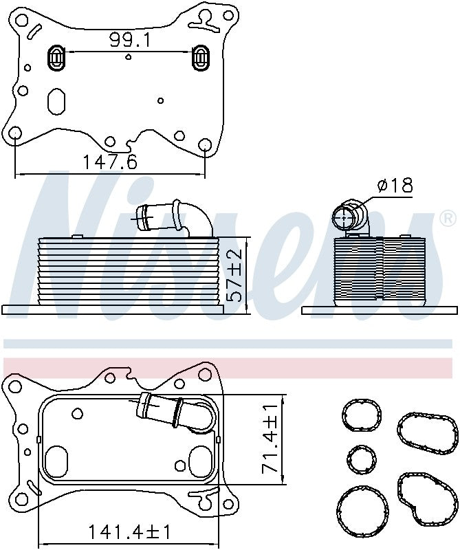 Nissens Engine Oil Cooler 91198 image 3
