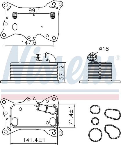 Nissens Engine Oil Cooler 91198 image 3